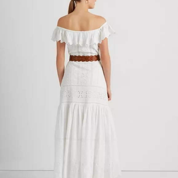 Lauren Ralph Lauren Eyelet Off-the-Shoulder Cotton Dress - Picture 2 of 9
